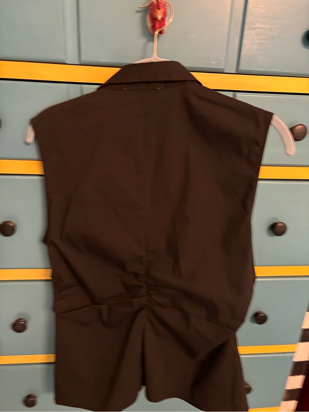Philosophy fitted ruched black top Large - Picture 2 of 5